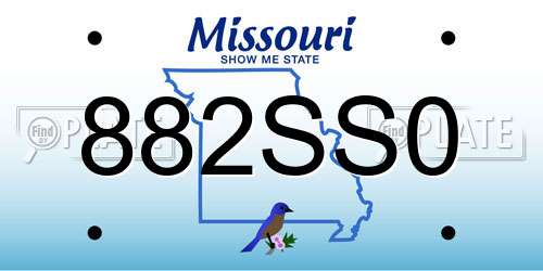 882SS0 Missouri License Plate