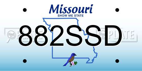 882SSD Missouri License Plate