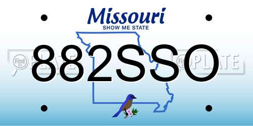 882SSO Missouri License Plate
