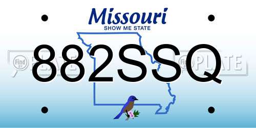882SSQ Missouri License Plate