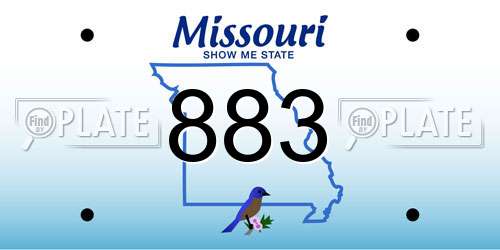 883 Missouri License Plate