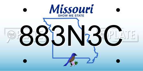 883N3C Missouri License Plate