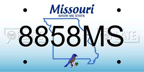 8858MS Missouri License Plate