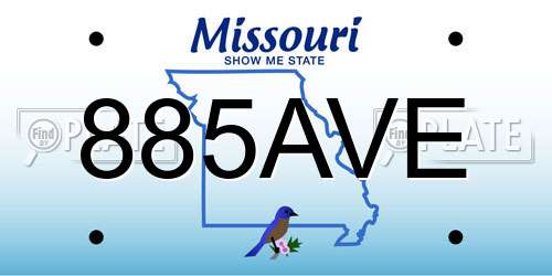 885AVE Missouri License Plate