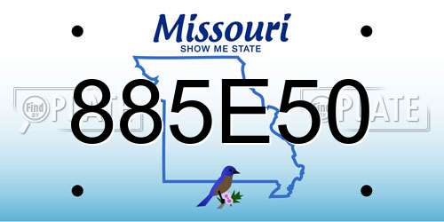 885E50 Missouri License Plate