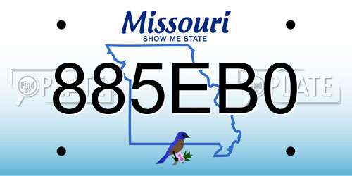 885EB0 Missouri License Plate