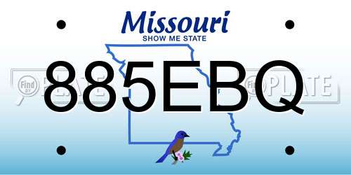 885EBQ Missouri License Plate