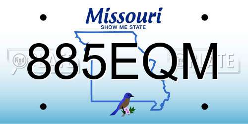 885EQM Missouri License Plate