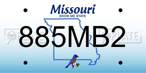 885MB2 Missouri License Plate
