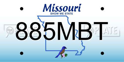 885MBT Missouri License Plate