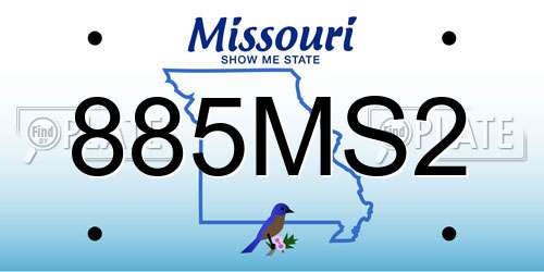 885MS2 Missouri License Plate