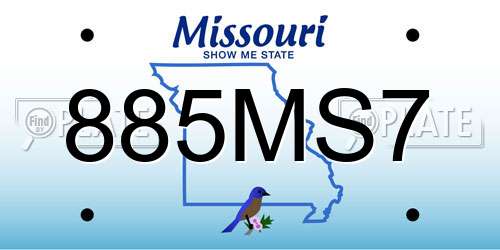 885MS7 Missouri License Plate