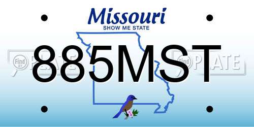 885MST Missouri License Plate