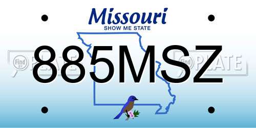 885MSZ Missouri License Plate