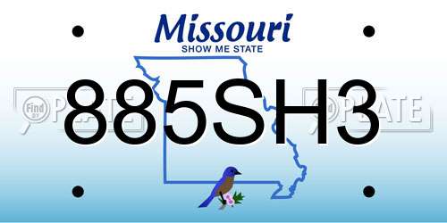 885SH3 Missouri License Plate