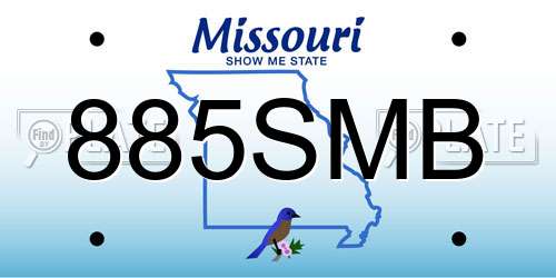 885SMB Missouri License Plate