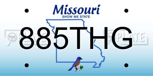 885THG Missouri License Plate