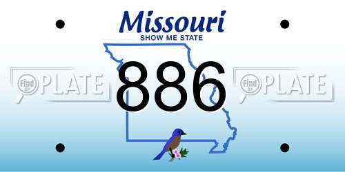 886 Missouri License Plate