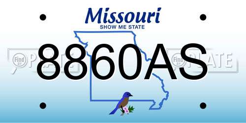8860AS Missouri License Plate