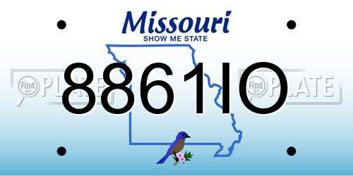 8861IO Missouri License Plate