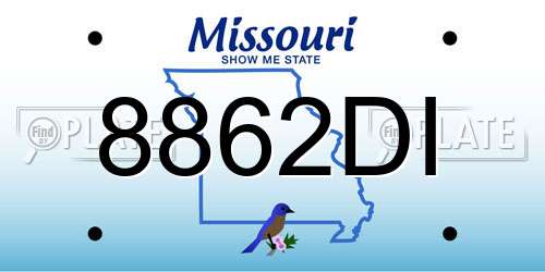 8862DI Missouri License Plate