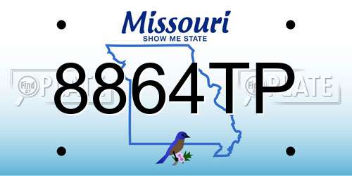8864TP Missouri License Plate