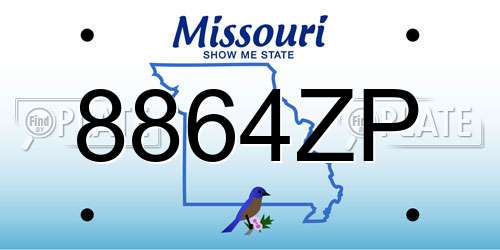 8864ZP Missouri License Plate
