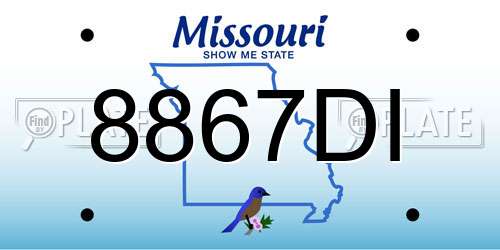 8867DI Missouri License Plate