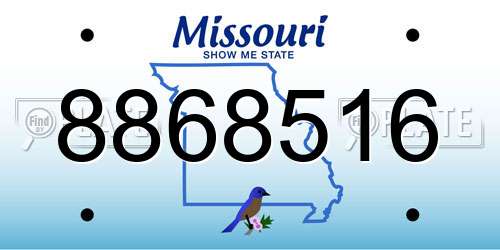 8868516 Missouri License Plate