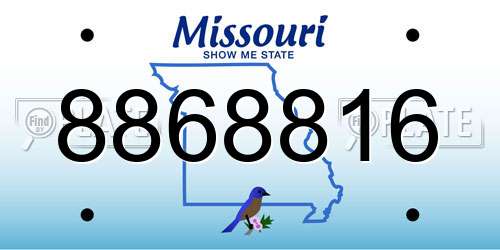 8868816 Missouri License Plate
