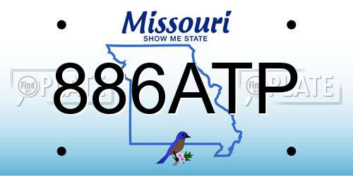 886ATP Missouri License Plate