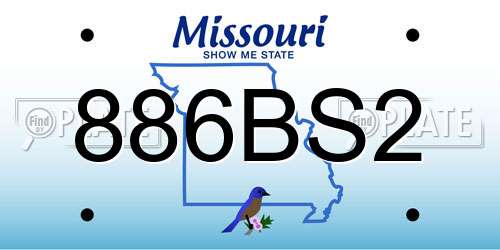 886BS2 Missouri License Plate