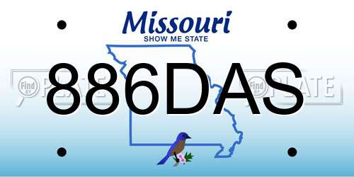 886DAS Missouri License Plate