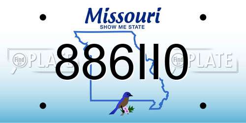 886II0 Missouri License Plate