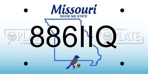 886IIQ Missouri License Plate