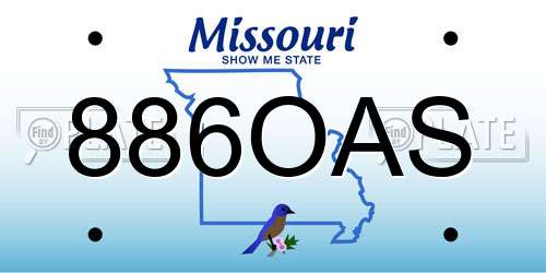 886OAS Missouri License Plate