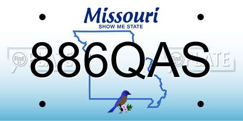886QAS Missouri License Plate