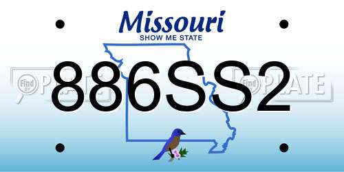 886SS2 Missouri License Plate