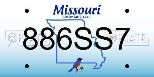 886SS7 Missouri License Plate