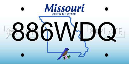 886WDQ Missouri License Plate
