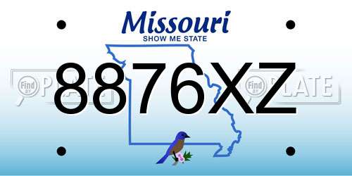 8876XZ Missouri License Plate