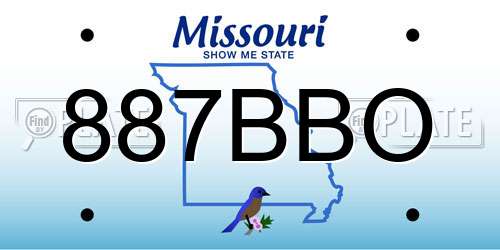 887BBO Missouri License Plate