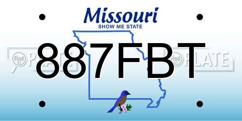 887FBT Missouri License Plate