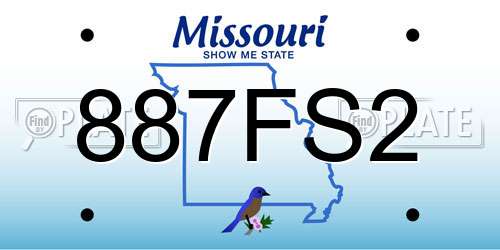 887FS2 Missouri License Plate