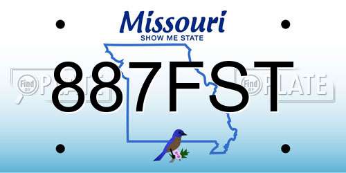 887FST Missouri License Plate