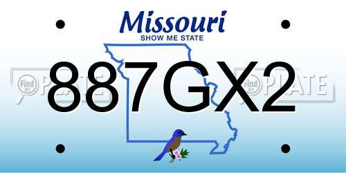 887GX2 Missouri License Plate