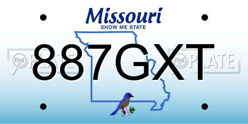 887GXT Missouri License Plate