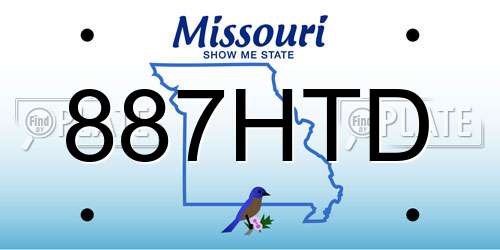 887HTD Missouri License Plate