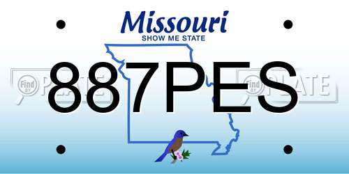 887PES Missouri License Plate
