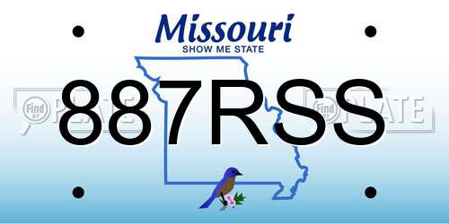 887RSS Missouri License Plate